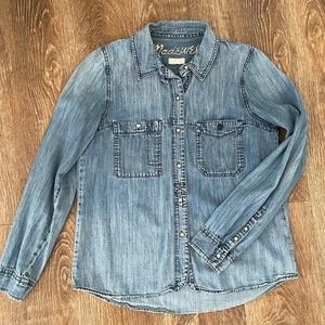 Madewell Denim Colored Button Up - S